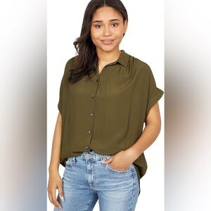 Madewell Central Drapey Shirt in Kale